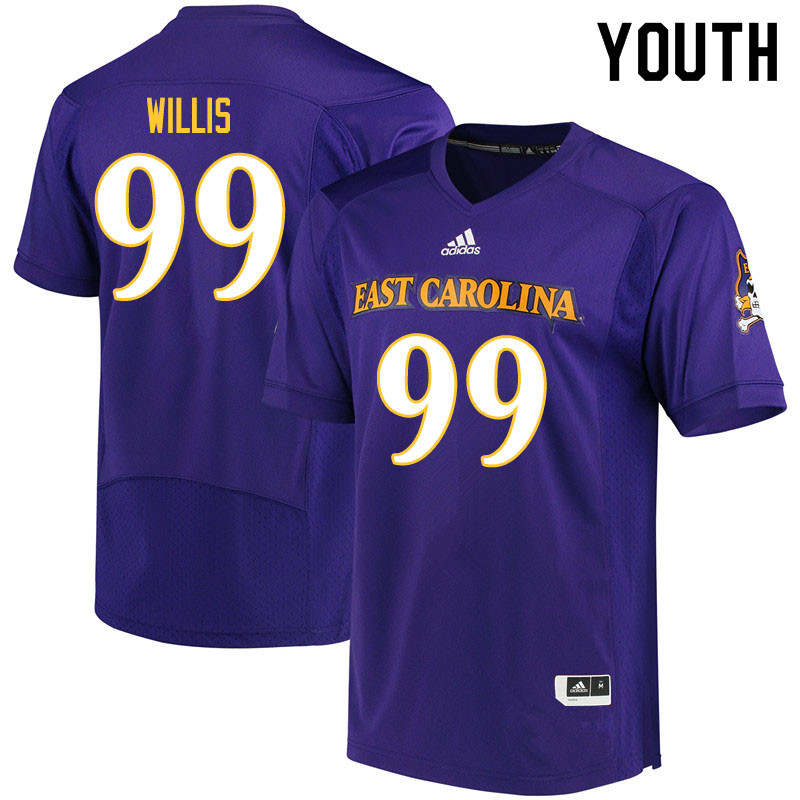 Youth #99 Chris Willis ECU Pirates College Football Jerseys Sale-Purple